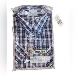 Vintage woolco imPulse Blue Plaid Men's Shirt